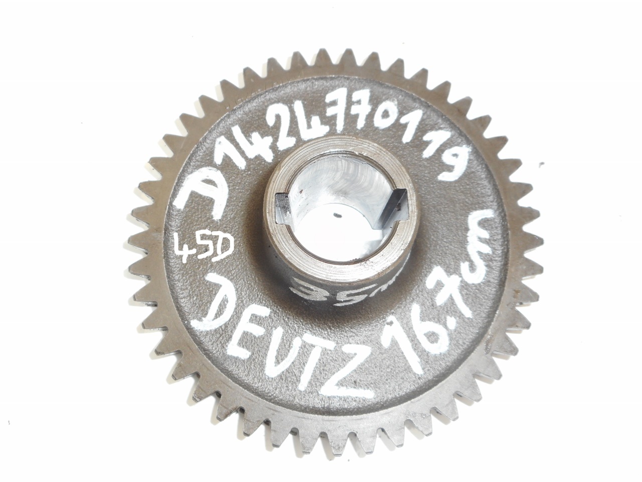 Pignon prise de force tracteur deutz 4006 45 dents 2 clavettes